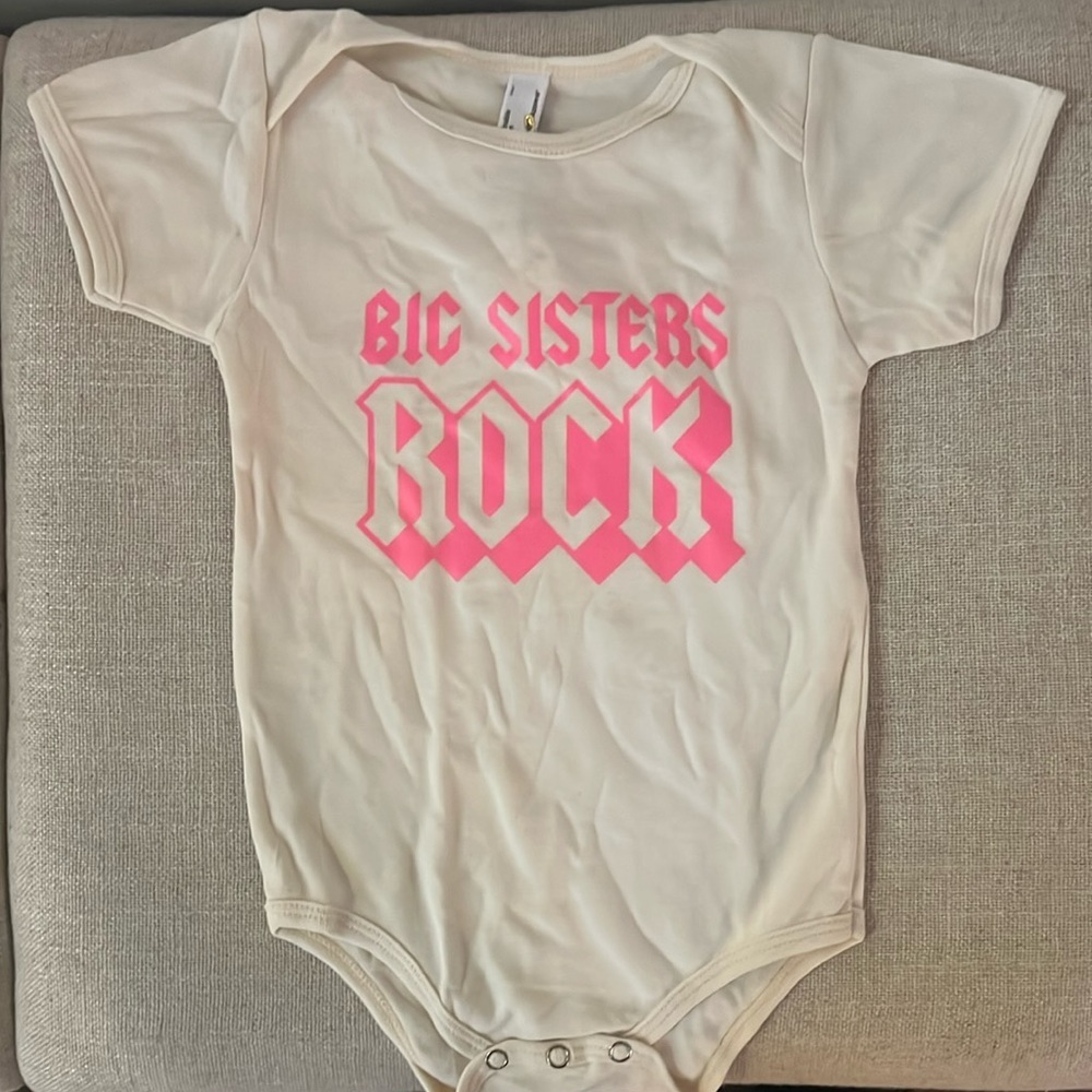 Big Sisters Rock Baby Onsie